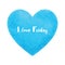 Love Friday text on blue heart