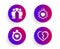 Love, Friends couple and Heartbeat timer icons set. Broken heart sign. Heart, Friendship, Love stopwatch. Vector