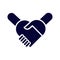 love and friendship handshake icon