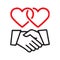 love and friendship handshake icon