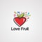 Love fruit logo vector, icon, element, and template