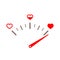 Love gauge. Valentines Day card design element