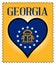 Love Georgia Flag Postage Stamp