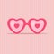 Love glasses in shape of heart - Valentines day concept