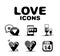 Love glossy icon set. Vector illustration
