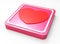 Love glossy pink square button