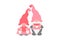 Love gnomes couple, Valentine's day, wedding, Love pink Design, Scandinavian gnomes, girl gnome, and boy gnome