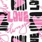 Love graffiti seamless hand lettered text, typographic style print.