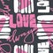 Love graffiti seamless hand lettered text, typographic style print.