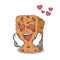 In love granola bar mascot cartoon