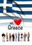 We love Greece, A group of people pose next to the Greek flag