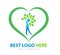 Love Green Creative logo, People Tree Logo concept, new logo Nature Heart logo, elements and symbol