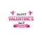 Love greeting card happy valentines day holiday concept pink amour cupid postcard isolated flat