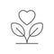 Love growing line outline icon