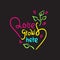 Love grows here - simple love motivational quote. Hand drawn beautiful lettering. Print