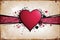 Love grunge background with hearts, romance card