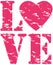 Love grunge rubber stamp, vector