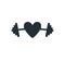 love gym weight lift barbel vector logo design