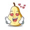 In love half of pear isolated on cartoon