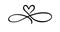 Love hand drawn heart sign of infinity