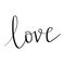 love- hand drawn illustration. Romantic quote Handwritten Valentine wishes for holiday greeting cards. Handwritten lettering. Hand