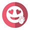 Love hand emoticon style icon shadow