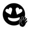 Love hand emoticon style pictogram