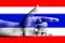 Love hand symbolic on flag of Thailand