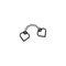 Love handcuff simple vector icon illustration