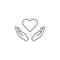 love hands friendship outline icon. Elements of friendship line icon. Signs, symbols and vectors can be used for web, logo, mobile