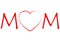 Love and happy mother s day card with red heart