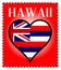 Love Hawaii Flag Postage Stamp
