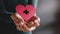 Love, Health Care, Donation and Charity Concept. Close up of Volunteer Holding a Heart Shape