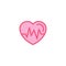 Love with health consultant chart line Icon. Simple Heart Illustration Line Style Logo Template Design.