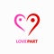 Love heart abstract couple vector logo