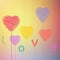 Love Heart abstract hand drawing balloons Valentin
