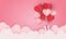 love heart balloon and gift flying over cloud. valentine\\\'s day, greeting card, posters and wallpaper.