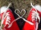 Love heart baseball boots sneakers laces