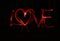 Love and heart - blur photo of red lamps