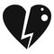 Love heart break divorce icon, simple style
