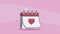 love heart in calendar animation