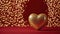 Love, Heart, Celebration: heart on textured surface beneath, soft focus golden lights create bokeh in background