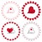 Love heart circle frames vector clipart