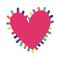 Love heart colored border decoration isolated design icon