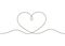 Love heart. Continuous editable black line drawing of heart, illustration of love concept. Help, care, support together,