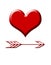 Love heart and cupids arrow