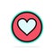 Love, Heart, Favorite, Crack Abstract Circle Background Flat color Icon