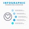 Love, Heart, Favorite, Crack Line icon with 5 steps presentation infographics Background