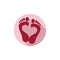 Love Heart Foot Print Footprint Footstep Logo Sign