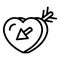 Love heart France icon, outline style